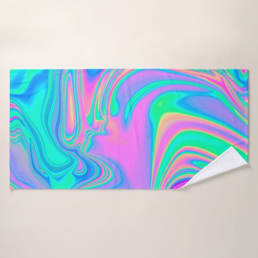 Iridescente marbrée texture holographique en dynam (Serviette de bain)