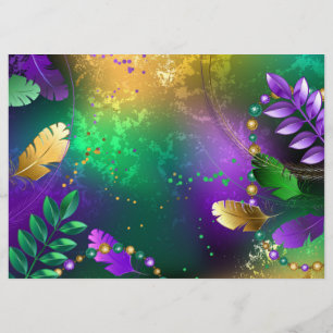 Iridescente mardi gras achtergrond met kralen flyer
