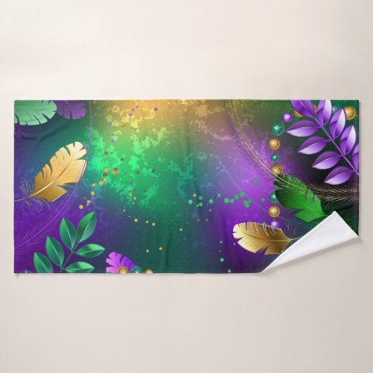 Iridescente mardi gras arrière - plan avec perles (Serviette de bain)
