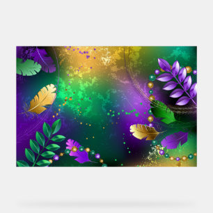 Iridescente mardi gras arrière - plan avec perles
