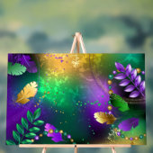 Iridescente mardi gras arrière - plan avec perles (Neutre)