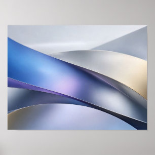 Iridescente metalen lagen abstracte wandkunst poster