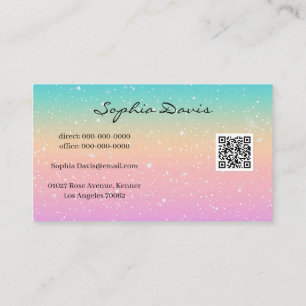 Iridescente opal businesscards pastel visitekaartje