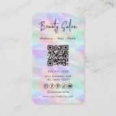 Iridescente Opal élégant salon de beauté Carte de (Dos)