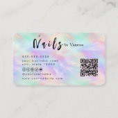 Iridescente Opal Nail Artist Carte de visite éléga (Dos)