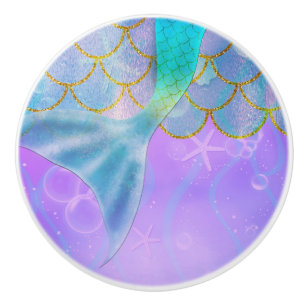 Iridescente Parel Glinstering Glitteren Zeemeermin Keramische Knop