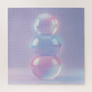 Iridescente Pastel Gestapelde Bollen Droomachtig Legpuzzel