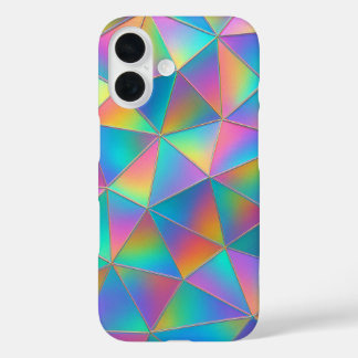 Iridescente Polygoon iPhone 16 Hoesje