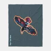 Iridescente Raaf Fleece Deken (Voorkant)