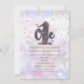 Iridescente Sparkle un 1er anniversaire Invitation (Devant)