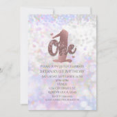 Iridescente Sparkle un 1er anniversaire Invitation (Devant)