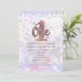 Iridescente Sparkle un 1er anniversaire Invitation (Debout devant)