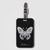 Iridescente Vlinder Elegantie Bagagelabel (Voorkant (verticaal))