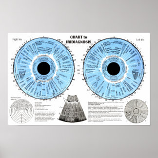 Iridiagnose Iridologie Oogkaart  Poster