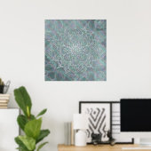 Iridiscerende Glans Mandala Boho Chic Poster (Thuiskantoor)