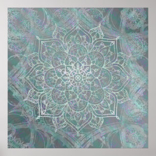 Iridiscerende Glans Mandala Boho Chic Poster