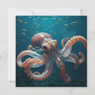 Iridiscerende Glas Octopus Kunst Diepzee Fantasi