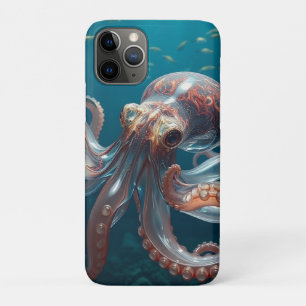 Iridiscerende Glas Octopus Kunst Diepzeeleven iPhone 11 Pro Hoesje