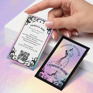 Iridiscerende Holografische Beauty Couture Mode Visitekaartje