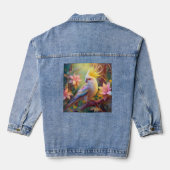 Iridiscerende Vleugel Cockatiel Fantasie Vogel Denim Jacket (Achterkant)