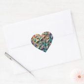 Iridiserende Vlindertuin Hart Sticker (Envelop)