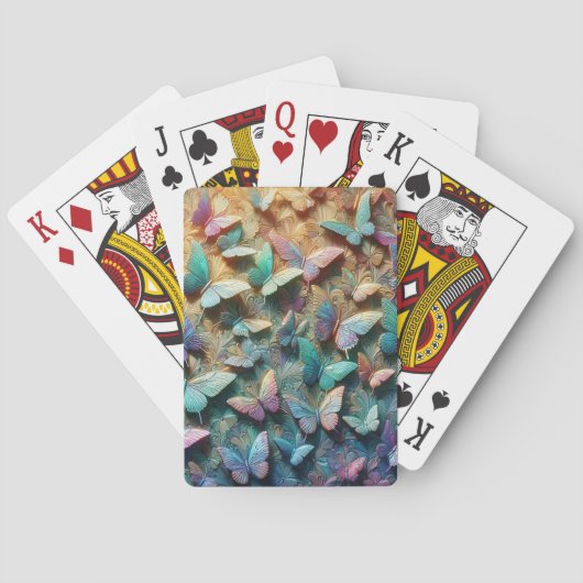 Iridiserende Vlindertuin Pokerkaarten (Achterkant)