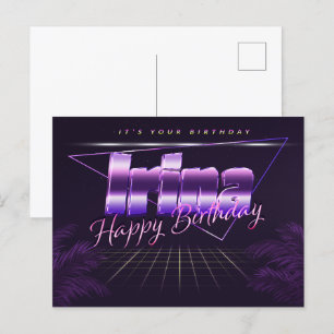 Irina Nom Prénom Anniversaire de la carte postale