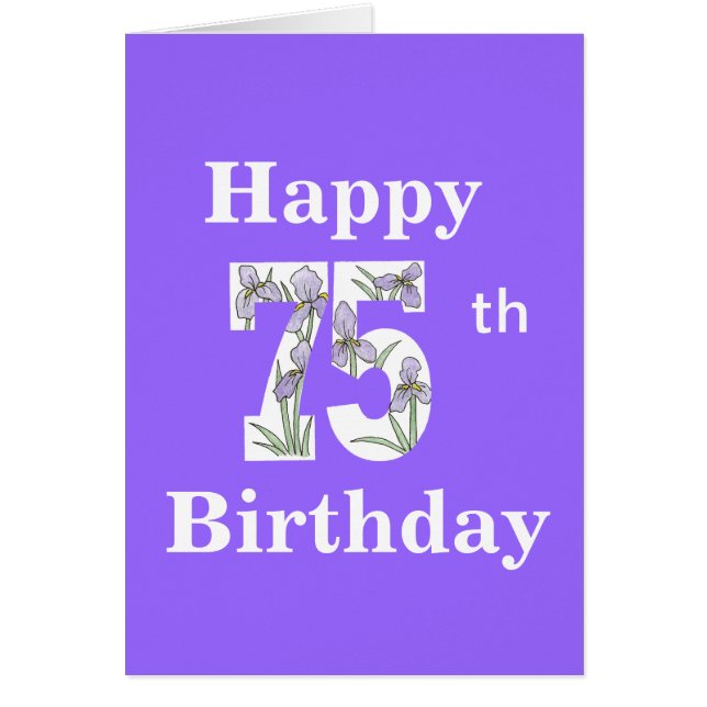 Iris 75e carte d'anniversaire (Devant)