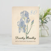 Iris 80e Verjaardagsviering Uitnodiging (Staand voorkant)