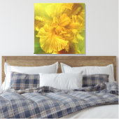Iris beauté intérieure (jaune chaud) toile carré (Insitu(Chambre))