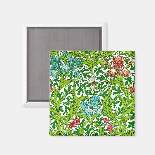  Iris Bird Pattern William Morris Magneet (Voorkant / Achterkant)