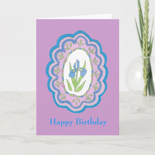 Iris Birthday Kaart (Voorkant)