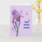 Iris Birthday Kaart voor oma (Gele Bloem)