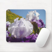 Iris blancs Iris fleurs violet tapis de souris Côt (Avec souris)