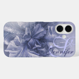 Iris bleu floral art 25ème coque