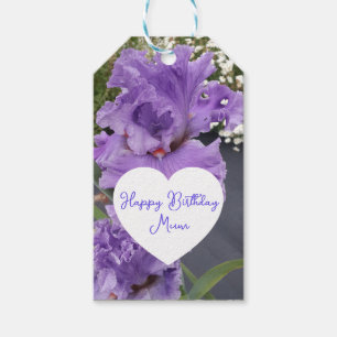 Iris Bloem Bloemen Paars Lavendel Sering Bloemstuk Cadeaulabel