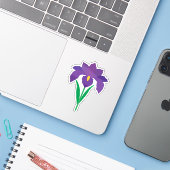 Iris Bloem Sticker (Laptop met iPhone)