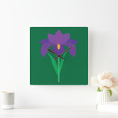 Iris Bloem Vierkante Klok (Huis)