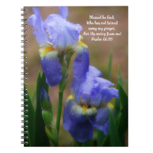 Iris Bloemen in Regen Bijbelvers Gebedsjournaal Notitieboek