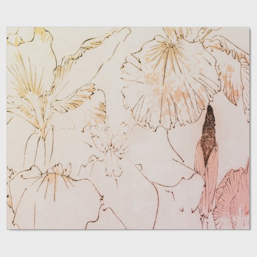 IRIS BLOEMEN inpakpapier (Vlak)