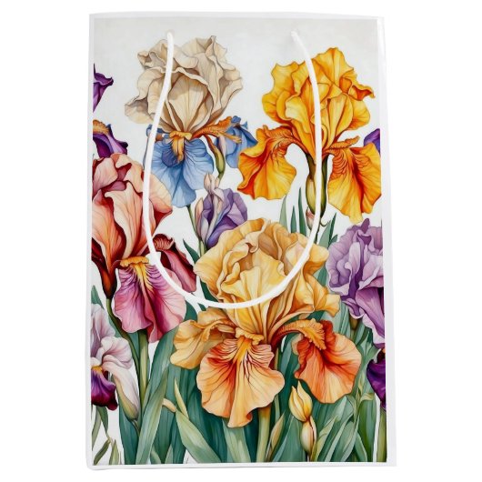 Iris bloemen medium cadeauzakje (Voorkant)