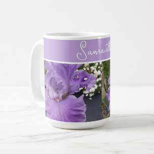 Iris Bloemen Paarse Lavendel Lila Bloemen Koffiemok