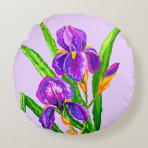 Iris Bloemen Ronde Kussen Irissen