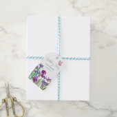 Iris bloemen verjaardagsfeestje cadeaulabel (Met Touw)