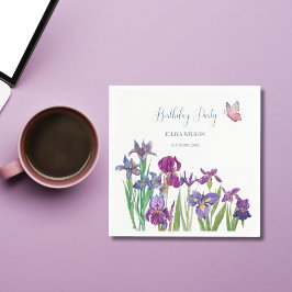 Iris bloemen verjaardagsfeestje servet