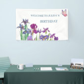 Iris bloemen verjaardagsfeestje spandoek (Beurs)