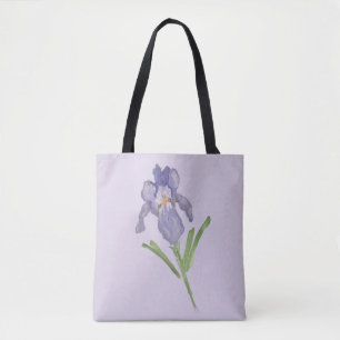 Iris bloemenschilderij draagtas