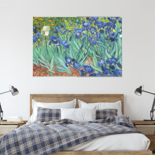 Iris, bloemenschilderij in olieverf, Vincent Van G Canvas Afdruk