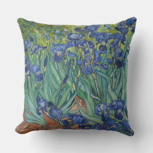 Iris, bloemenschilderij in olieverf, Vincent Van G Kussen