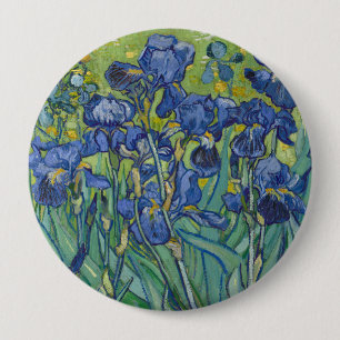 Iris, bloemenschilderij in olieverf, Vincent Van G Ronde Button 4,0 Cm